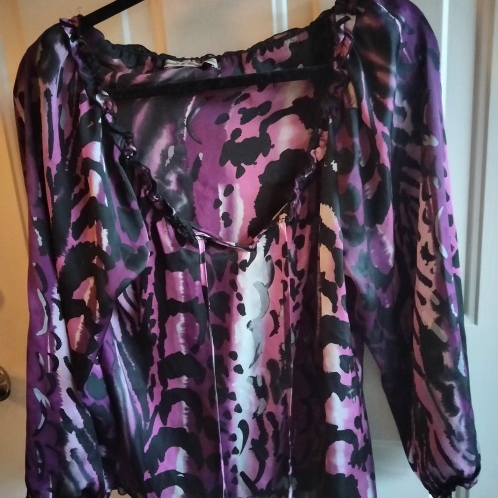Signature Larry Levine Pink Black long Sleeve